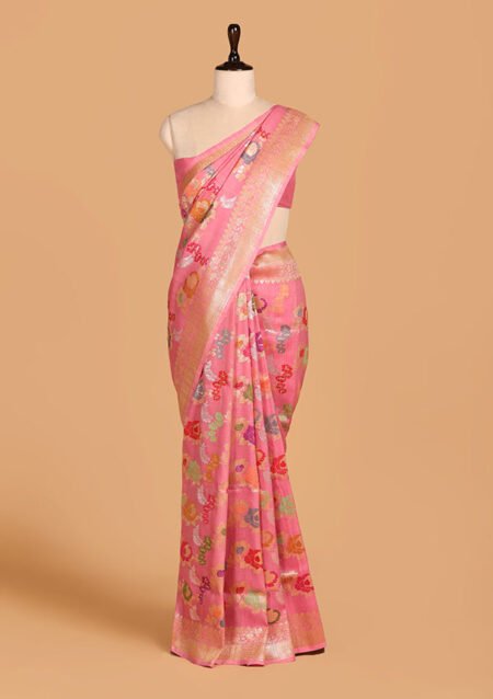 pink-jaal-saree